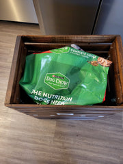 Dog Food Storage Bin - Wooden Pet Food Container - Walnut Pet Furniture
