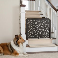 Freestanding Wooden Dog Barrier for Stairs and Doorways
