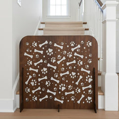 Freestanding Wooden Dog Barrier for Stairs and Doorways