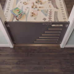 Custom Baby Gate | Wooden Geometric Dog Barrier | Modern Hallway Divider
