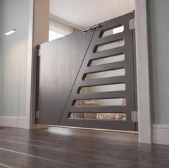 Custom Baby Gate | Wooden Geometric Dog Barrier | Modern Hallway Divider