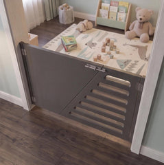Custom Baby Gate | Wooden Geometric Dog Barrier | Modern Hallway Divider