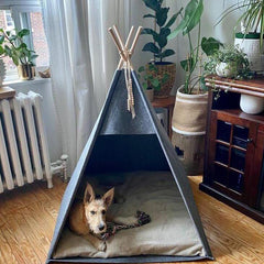 Pet Teepee Bed, Felt Dog Tent, Indoor Kennel House