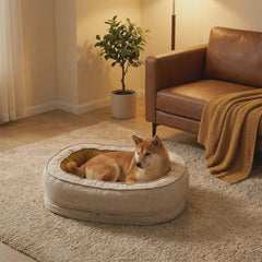 Oval Orthopedic Pet Bed with Removable Cover