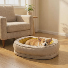Oval Orthopedic Pet Bed with Removable Cover