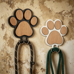 Wooden Dog Paw Leash Holder, Pet Wall Hook, Entryway Organizer